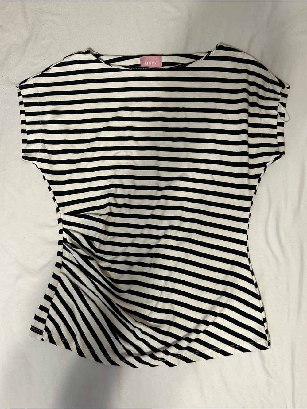 Muse Black & White Striped Short Sleeve Tee